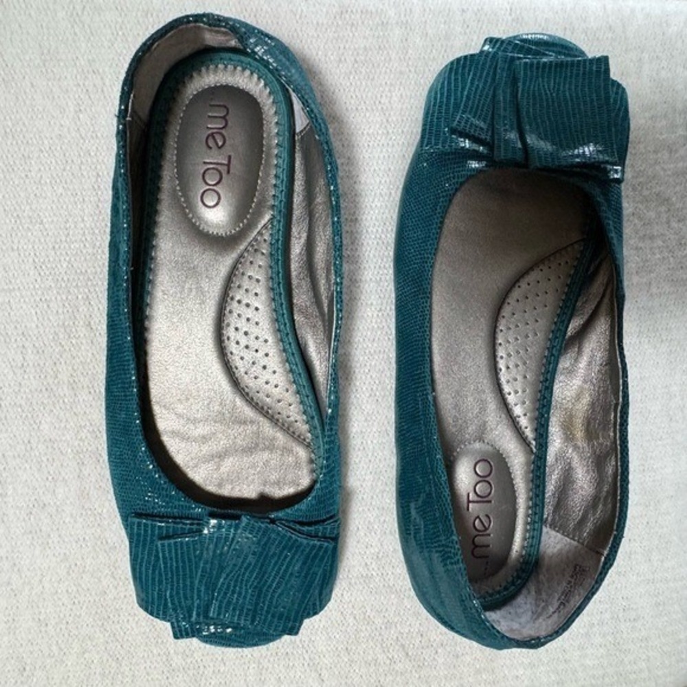 Me Too Liliana Women's Teal Ballet Flats Size 7.5 M